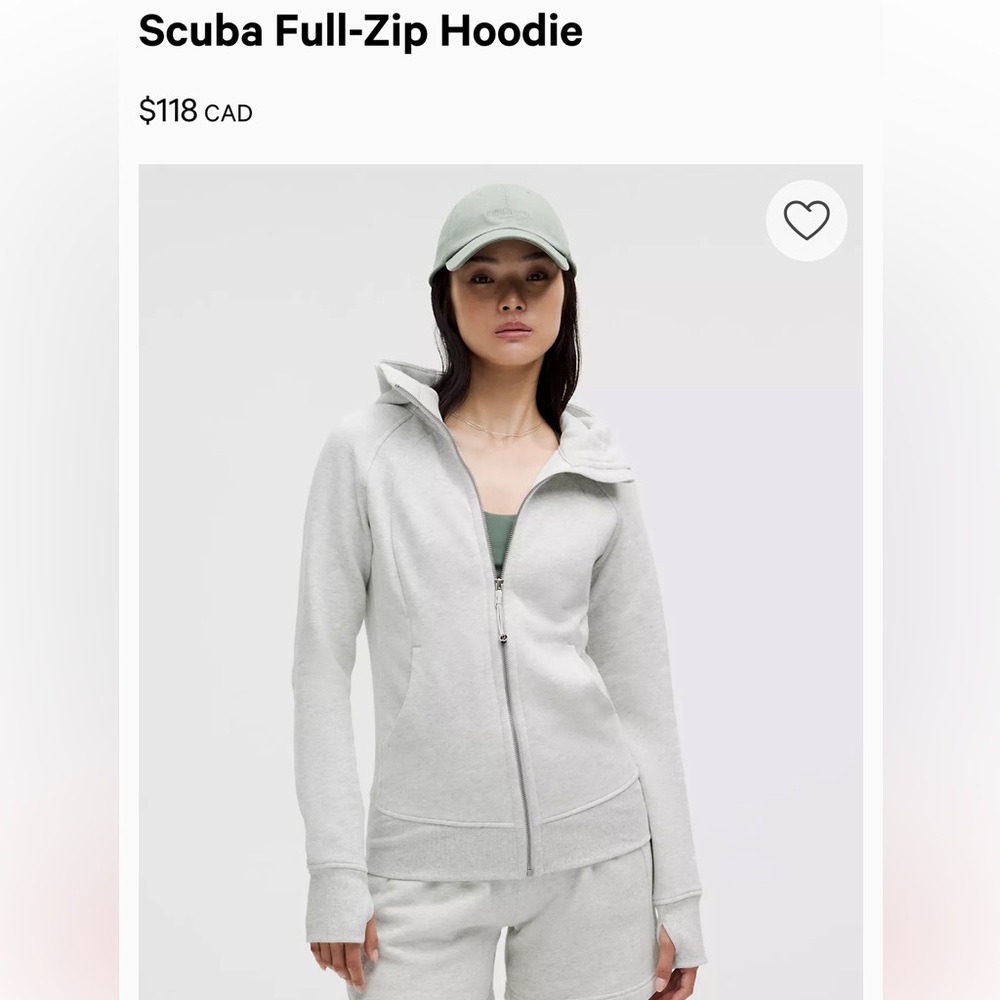 NWT Lululemon Scuba Full Zip Hoodie Size 6 Heathered Core Ultra Light Grey